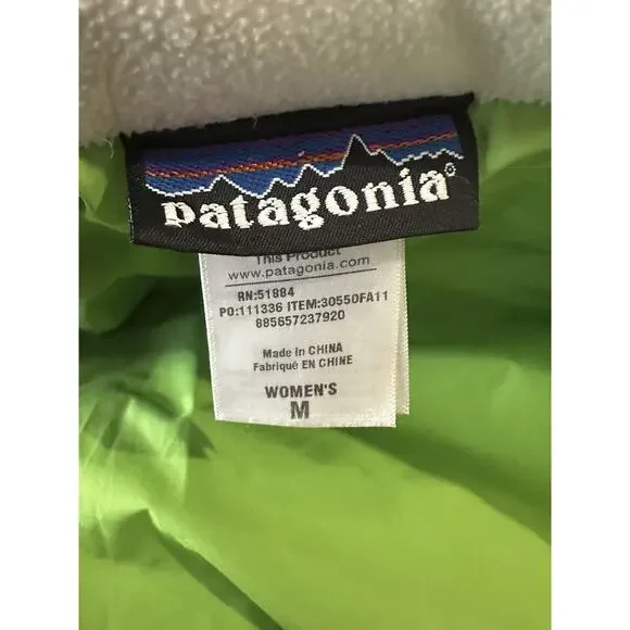 Patagonia Pipe Down Puffer Goose Insulated Coat Off White Women's Medium *Flawed - Picture 14 of 16